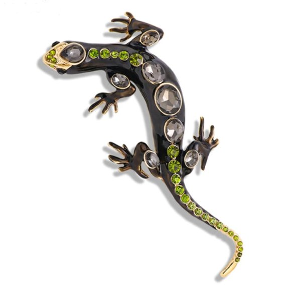 Large Lizard Crystal Brooch / Necklace Pendant - Picture 3 of 10